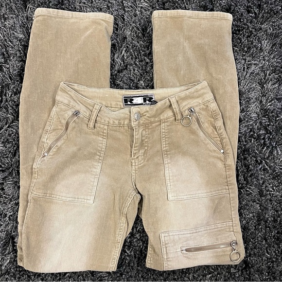 🌷R4R VINTAGE Y2K CARGO ATYLE CORDUROY PANTS SIZE 5🌷 - Picture 1 of 8